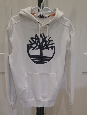 Timberland Men’s White Hoodie with Black Tree Logo